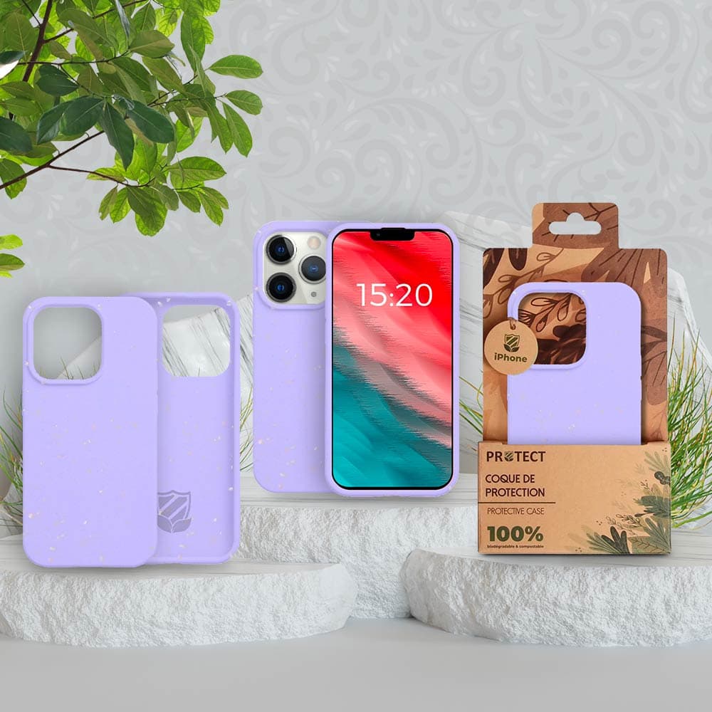 Coque Bambou Biodégradable PROTECT pour Apple iPhone 11 Pro Violet Clair - Vue 3