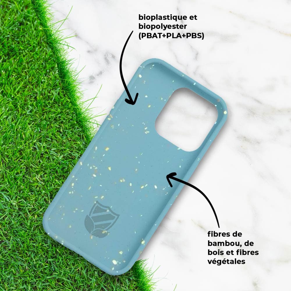 Coque Bambou Biodégradable PROTECT pour Apple iPhone 13 Pro Bleu - Vue 4