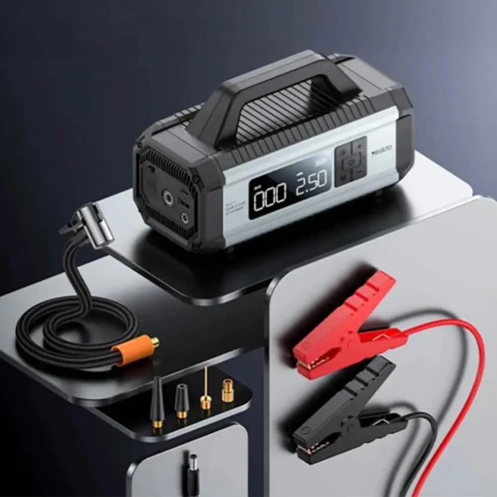 Booster pour Batterie Voiture Yesido 10000mAh avec Gonfleur pour Voiture, Vélo et Ballon Noir - Vue 3