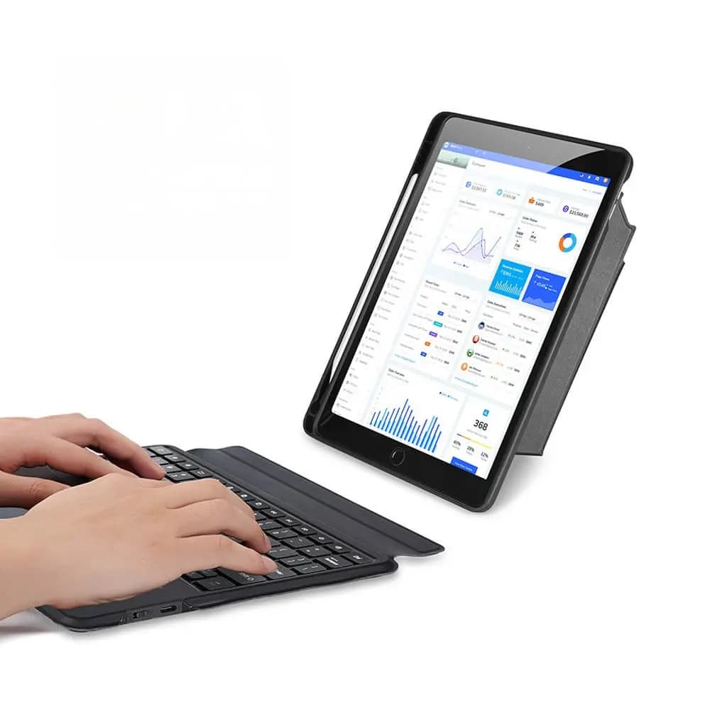 Housse de Protection avec Clavier Rétroéclairé DK Dux Ducis pour Apple iPad 7, 8 & 9, iPad Air 3 & iPad Pro 10.5" (1e génération) Noir - Vue 3