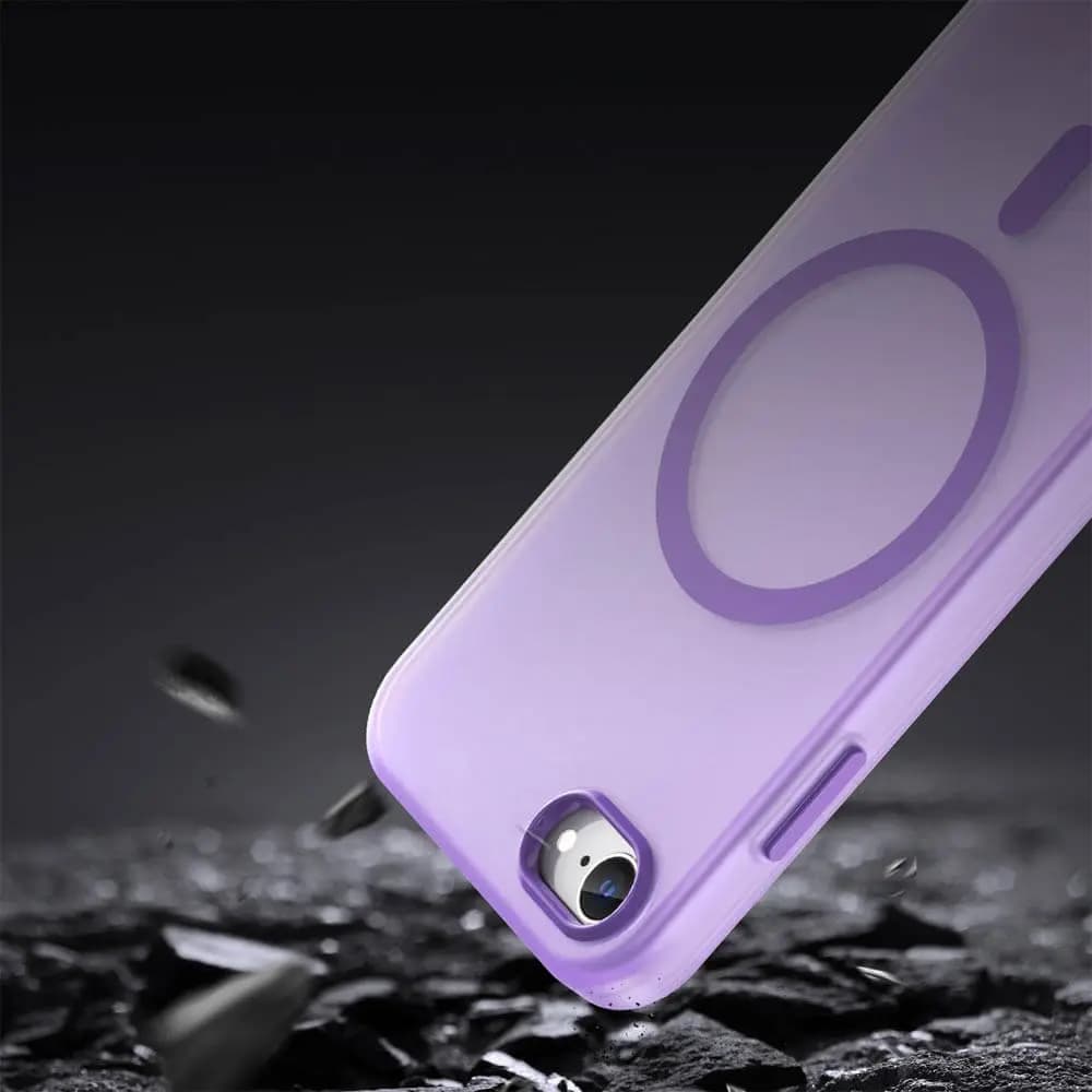 Coque MagSafe bi-matière – compatible iPhone 7 / 8 / SE (1er & 2nd Gen) /  – PROTECT MF-006 Violet Foncé - Vue 4