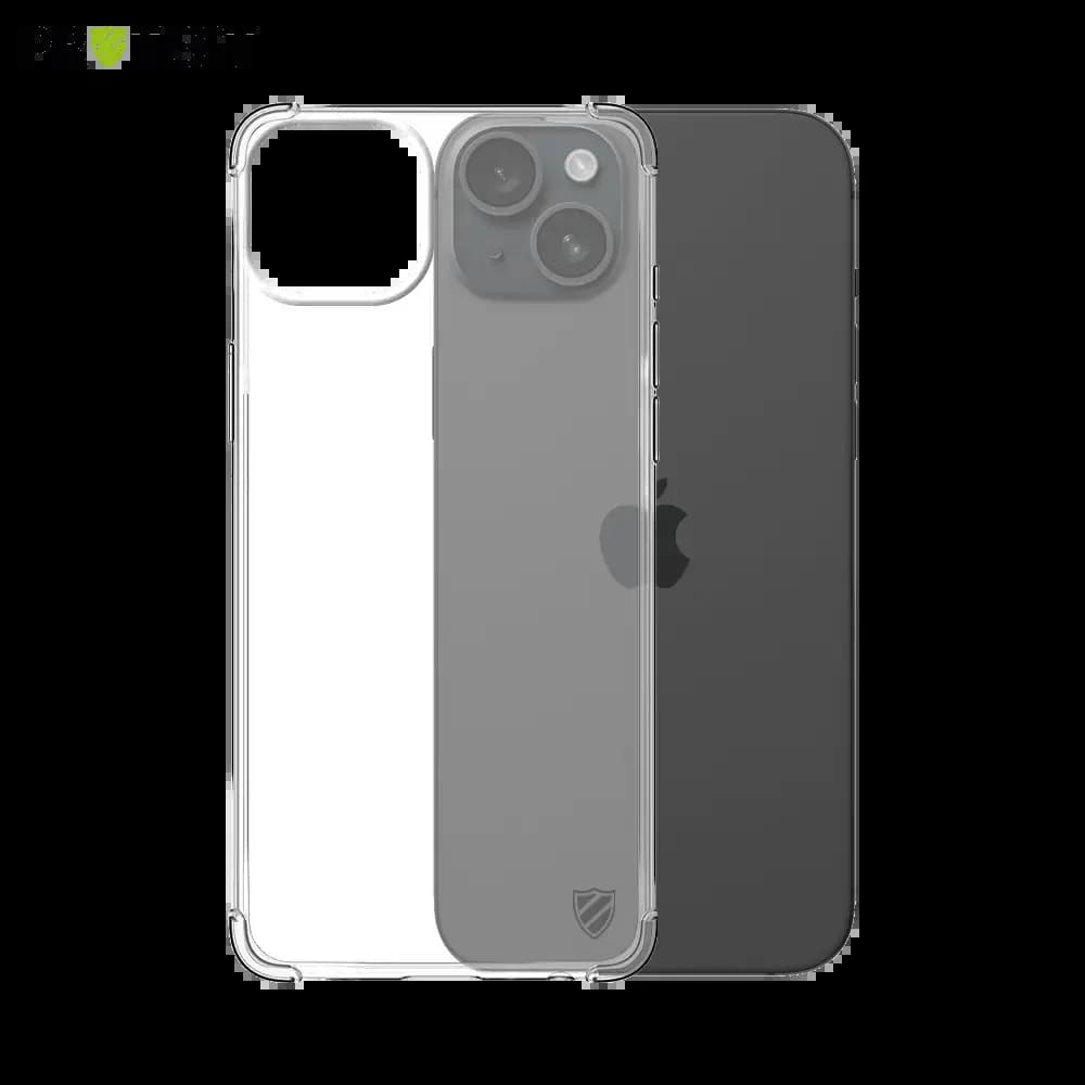 Coque antichoc renforcée transparente iPhone 15 Plus - silicone PROTECT