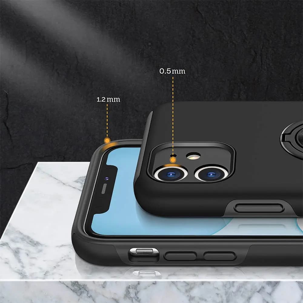 Coque de protection iPhone 11 avec anneau rotatif - PROTECT IE013 Noir - Vue 6