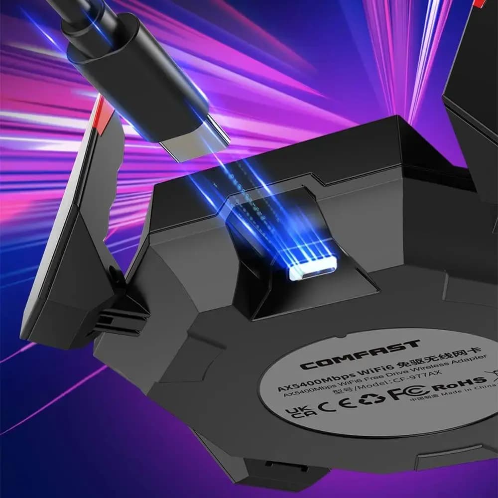 Adaptateur WiFi 6 USB AX5400 (5374 Mbps) - tri-bande - Comfast CF-977AX