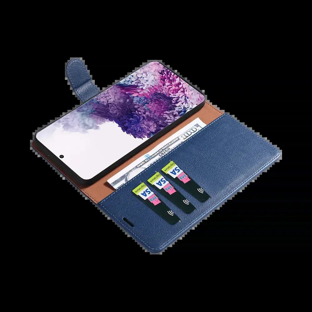 Housse folio anti-RFID Samsung Galaxy S20 – PROTECT IP011 Bleu Marine