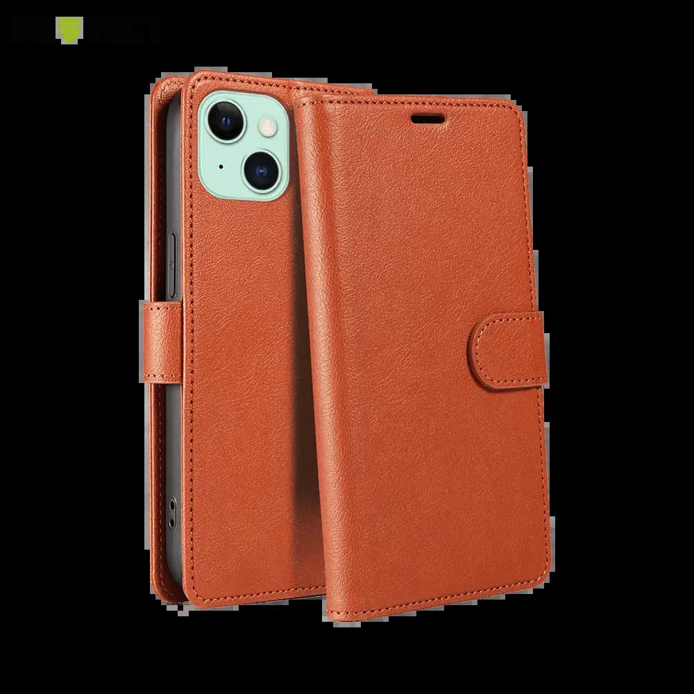 Housse folio anti-RFID iPhone 15 – PROTECT IP011 Marron 