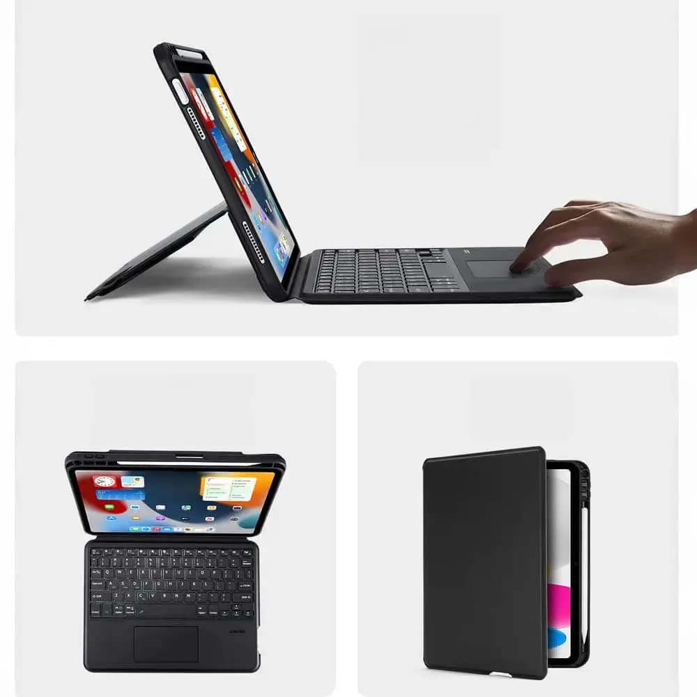 Housse clavier rétroéclairé iPad 10 avec trackpad - Dux Ducis DK Noir