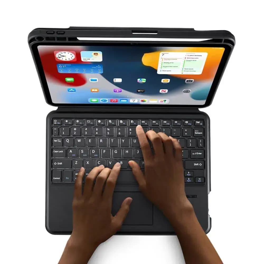 Housse clavier rétroéclairé iPad 10 avec trackpad - Dux Ducis DK Noir