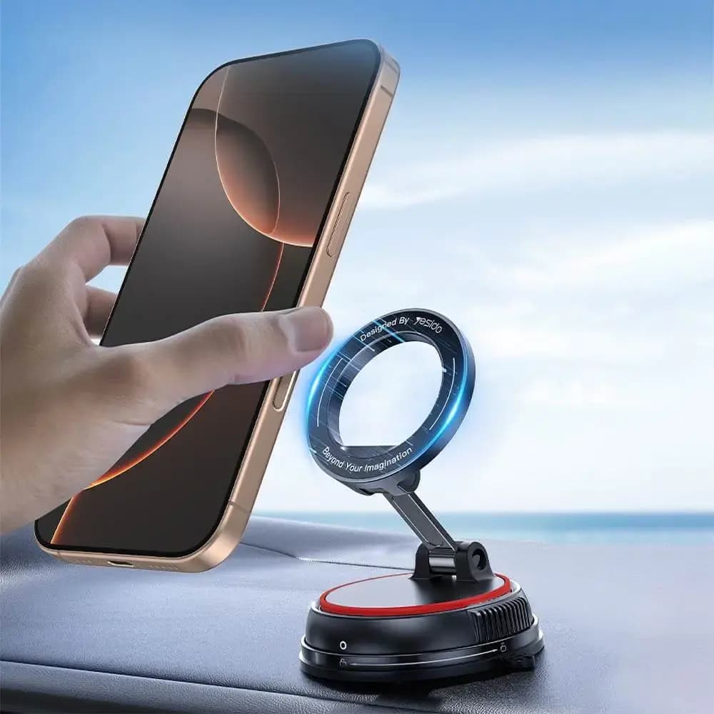 Support smartphone magnétique pour voiture fixation par ventouse - Yesido C219 Noir
