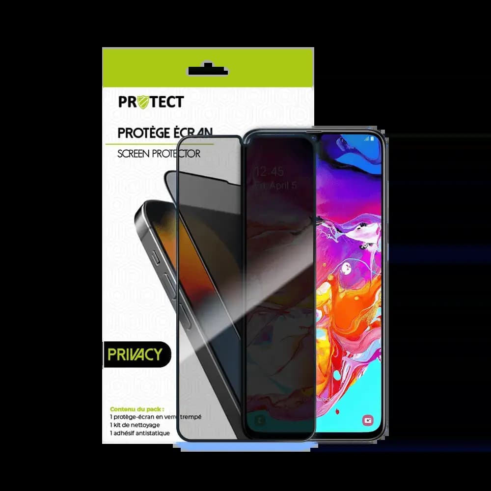Verre trempé anti-espions Samsung Galaxy A70 protection écran 9H - PROTECT Transparent - Vue 2