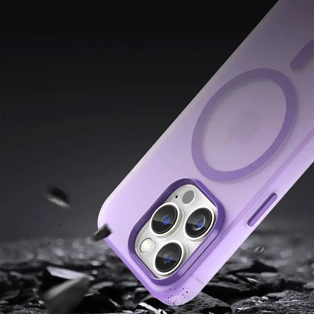 Coque MagSafe bi-matière iPhone 14 Pro - PROTECT MF-006 Violet Foncé
