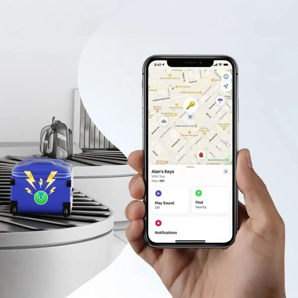 Traceur GPS cadenas connecté MILI MiLock pour iOS Apple Find My - Blanc