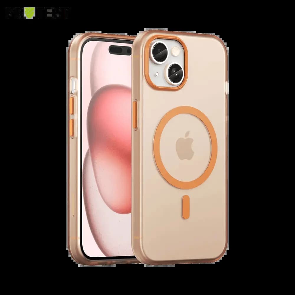 Coque MagSafe bi-matière iPhone 15 - PROTECT MF-006 Orange