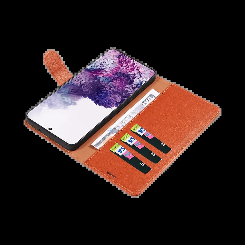Housse folio anti-RFID Samsung Galaxy S20 - PROTECT IP011 Marron - Vue 3