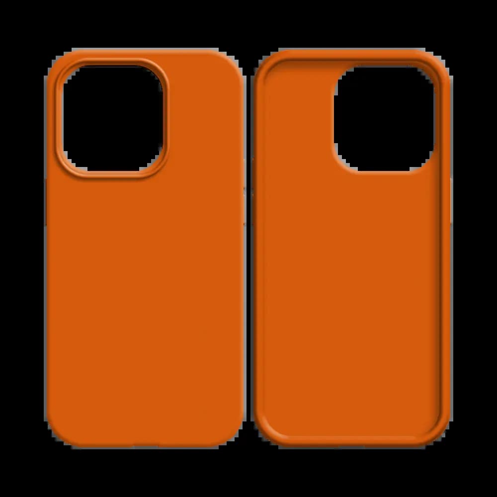 Coque silicone iPhone 13 - Orange - Vue 2