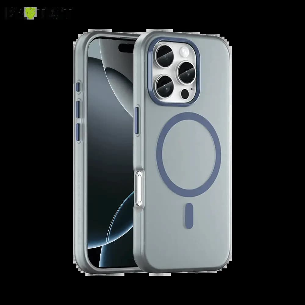 Coque MagSafe bi-matière iPhone 16 Pro Max - PROTECT MF-006 Bleu Marine