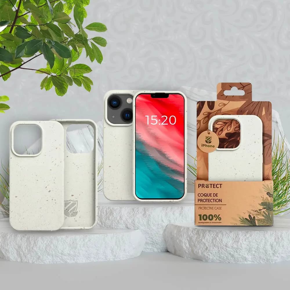Coque bio iPhone 14 Plus - PROTECT Blanc
