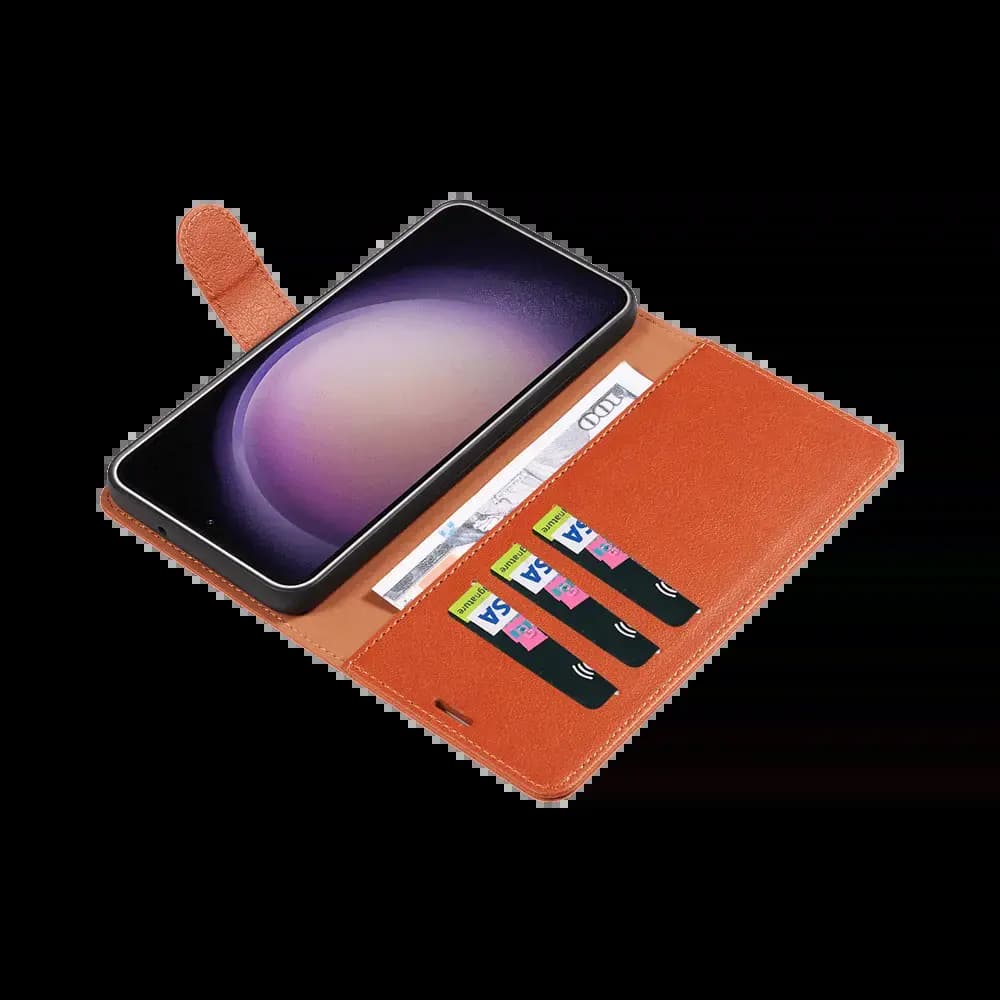 Housse folio anti-RFID Samsung Galaxy S22 Ultra – PROTECT IP011 Marron