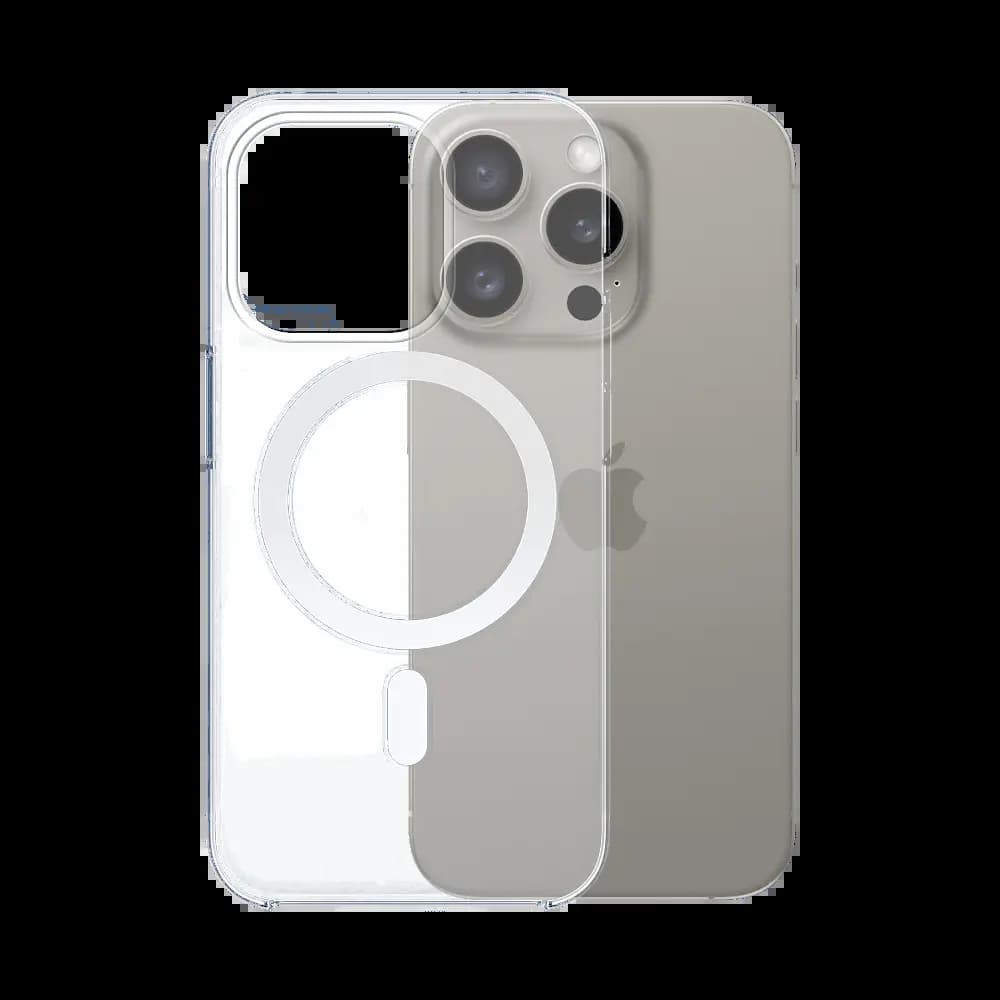 Coque MagSafe silicone transparente iPhone 15 Pro