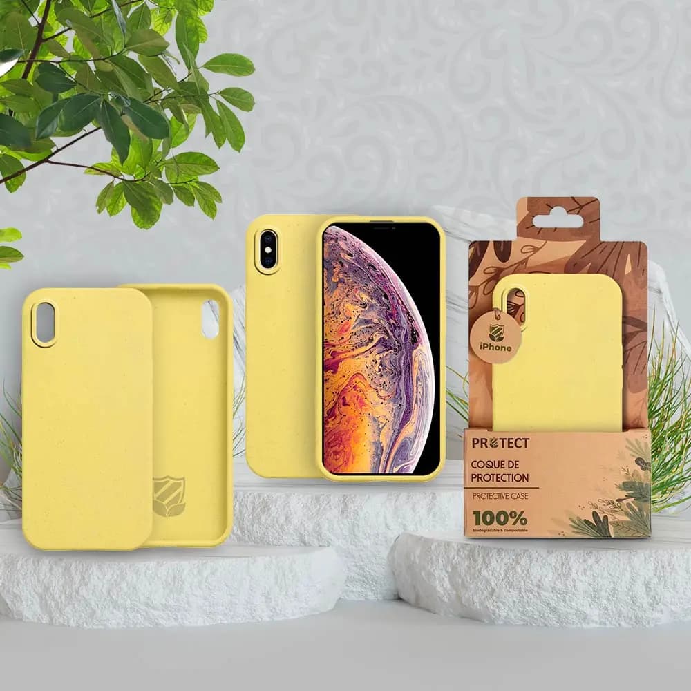 Coque bio iPhone XS Max - PROTECT Jaune