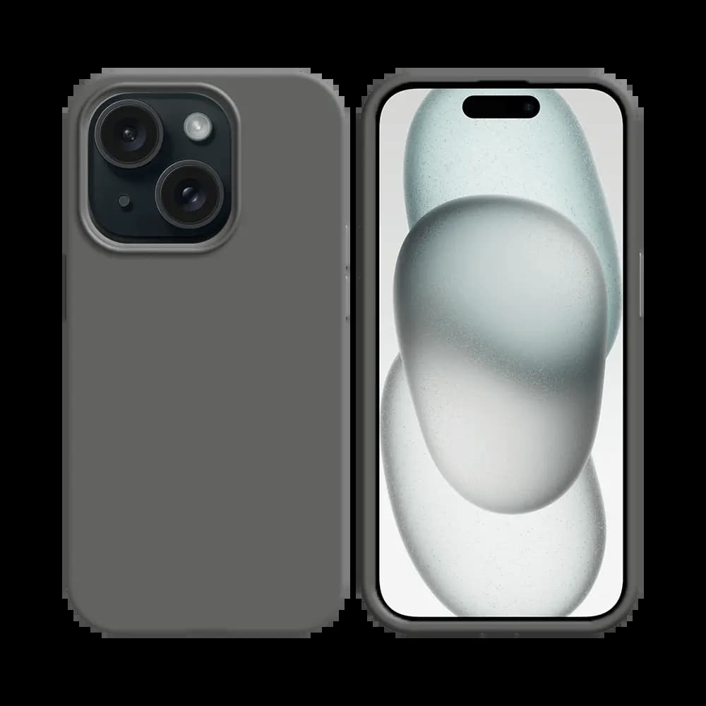 Coque silicone iPhone 15 Plus - Gris Foncé