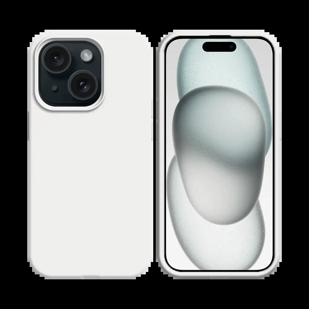 Coque silicone iPhone 15 Blanc
