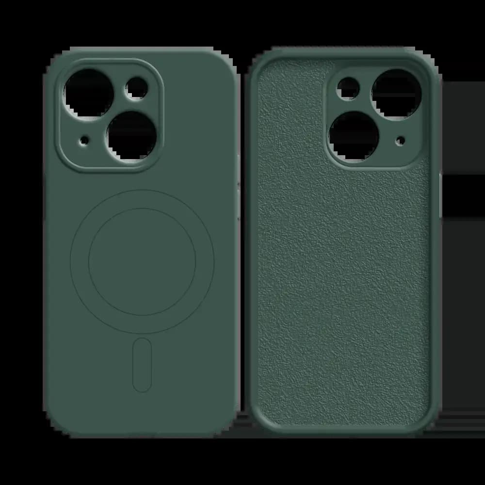 Coque MagSafe iPhone 14 Plus antichoc et intérieur flanelle - PROTECT IZ001 Vert Foncé