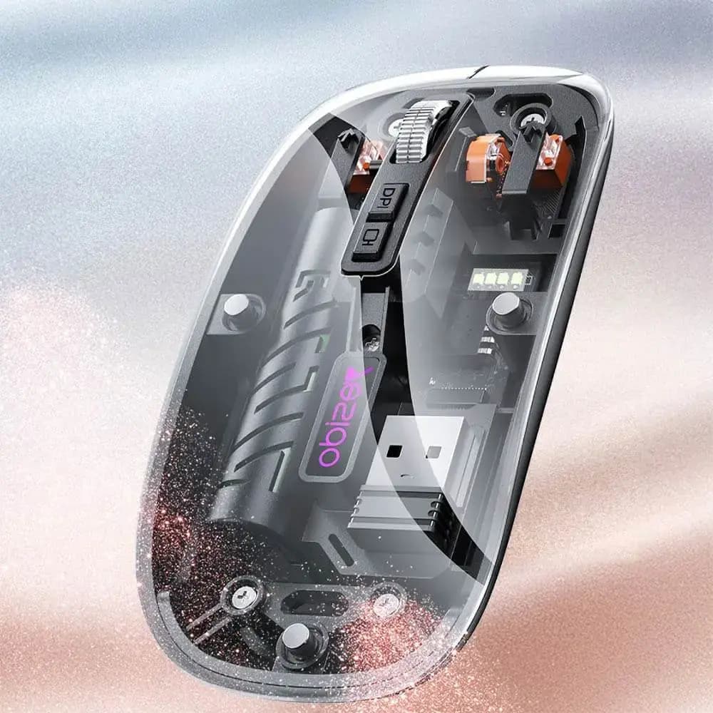 Souris sans fil transparente (Bluetooth + USB) - Yesido KB29