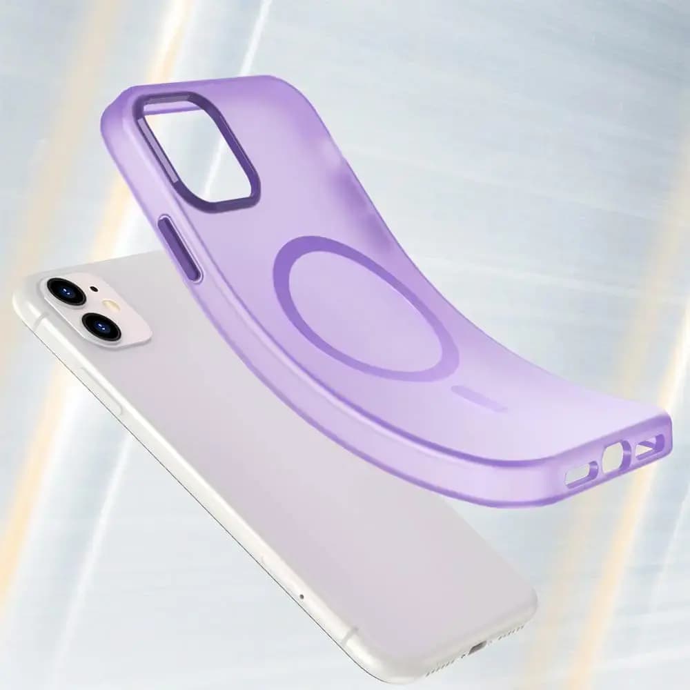Coque MagSafe bi-matière iPhone 11 - PROTECT MF-006 Violet Foncé
