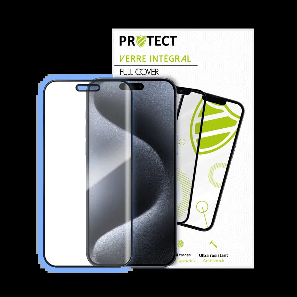 Verre trempé intégral Apple iPhone 15 Pro Max protection écran 9H - PROTECT Noir