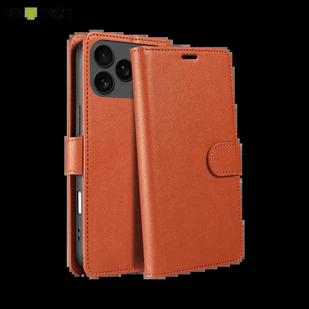 Housse folio anti-RFID iPhone 17 Pro – PROTECT IP011 Marron