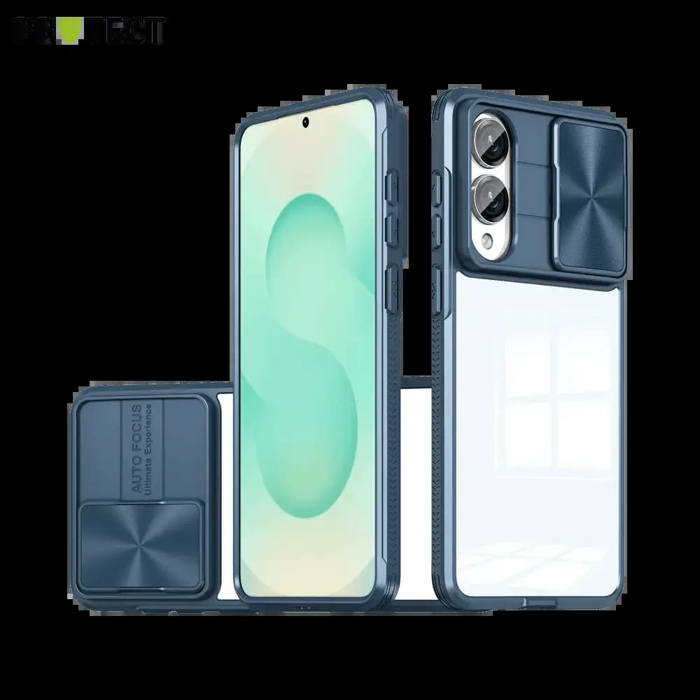 Coque avec cache caméra Samsung Galaxy S25 Edge protection 9H - PROTECT IE027 Bleu Marine