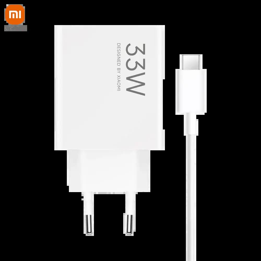 Chargeur secteur USB-A 33W avec câble USB-C – Xiaomi Blanc