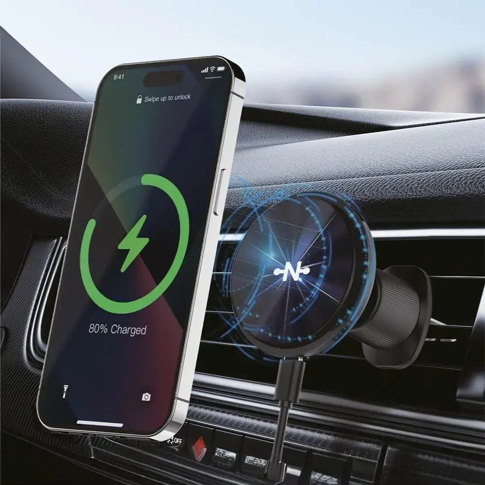 Support Smartphone Chargeur à Induction pour Voiture CONNECT 15W Noir - Vue 2