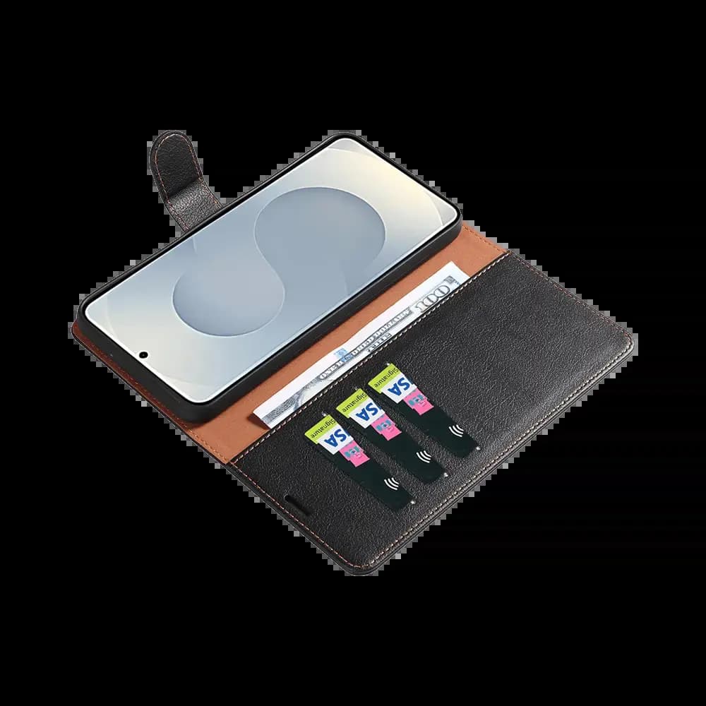 Housse folio anti-RFID Samsung Galaxy S25 Edge – PROTECT IP011 Noir