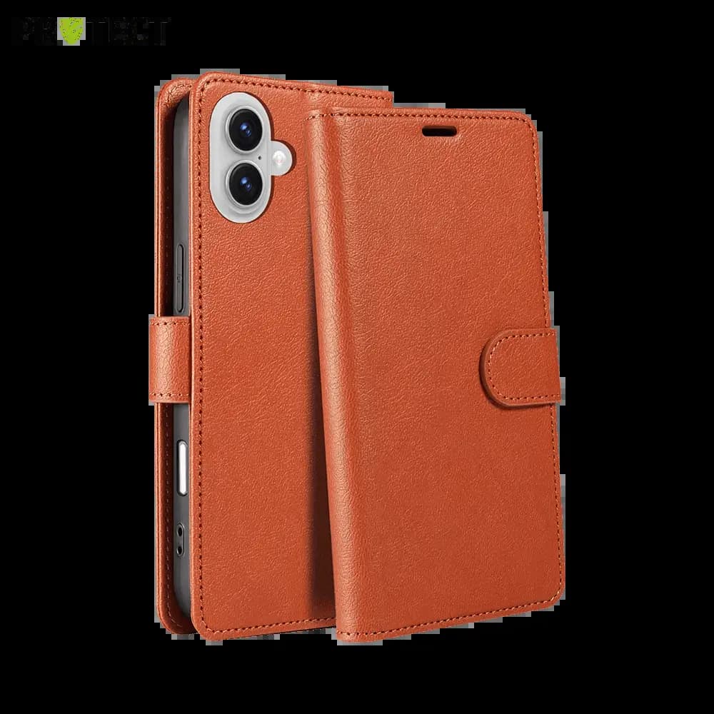 Housse folio anti-RFID iPhone 17 – PROTECT IP011 Marron
