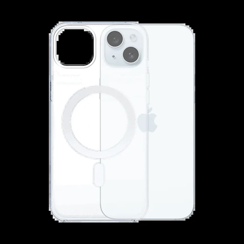 Coque MagSafe silicone transparente iPhone 15 Plus