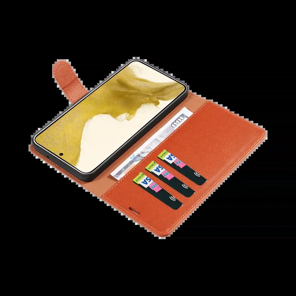 Housse folio anti-RFID Samsung Galaxy S25 Ultra – PROTECT IP011 Marron
