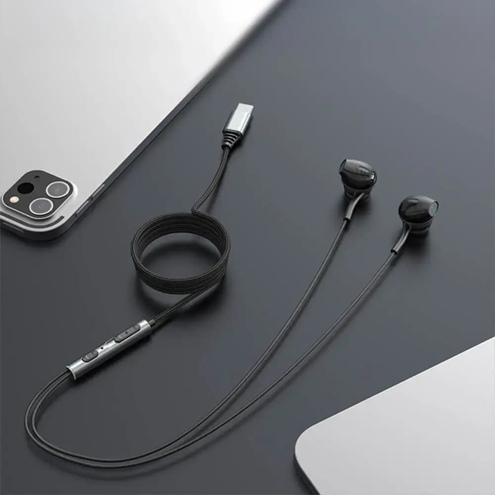Écouteurs filaires USB-C avec micro & télécommande - Yesido YH41 Noir
