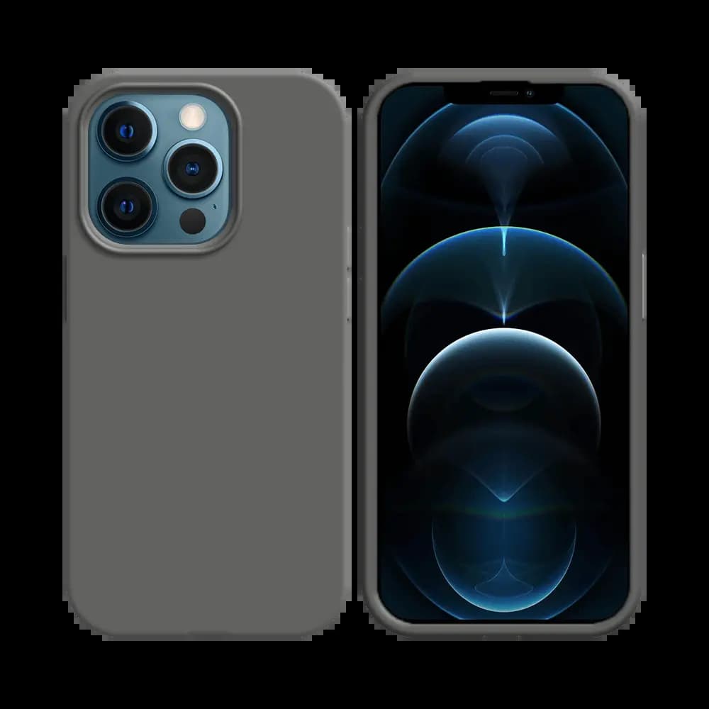 Coque silicone iPhone 12 / 12 Pro - Gris Foncé