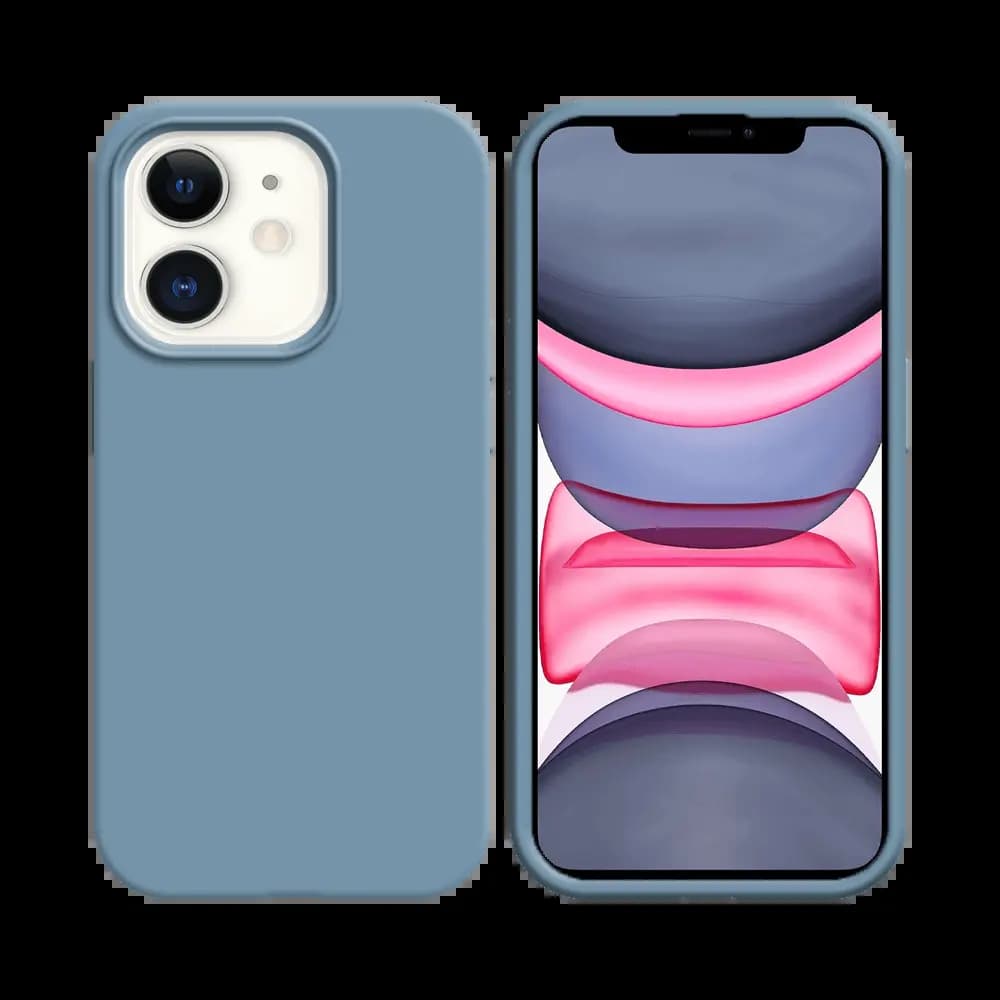 Coque silicone iPhone 11 - Bleu Acier