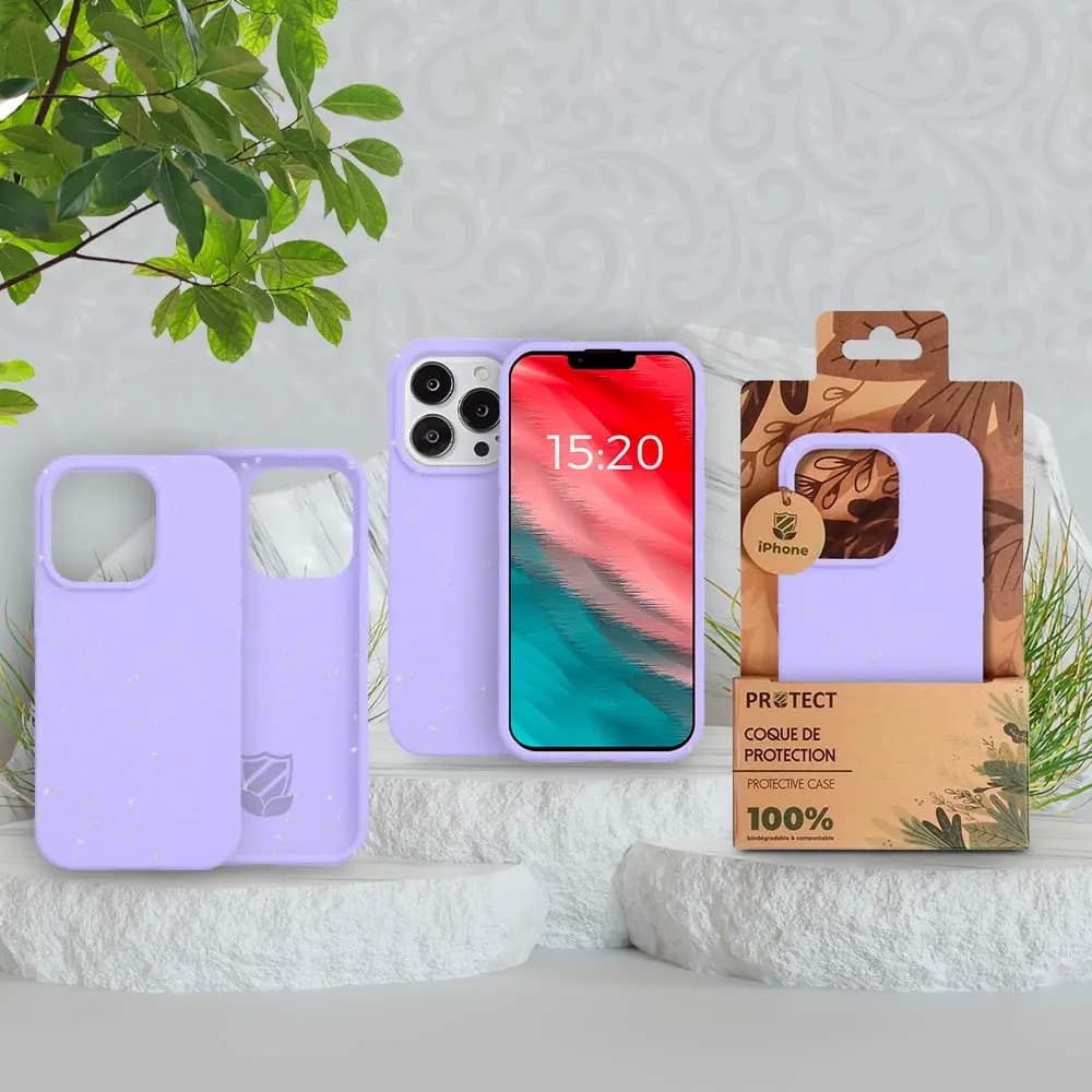Coque bio iPhone 14 Pro Max - PROTECT Violet Clair