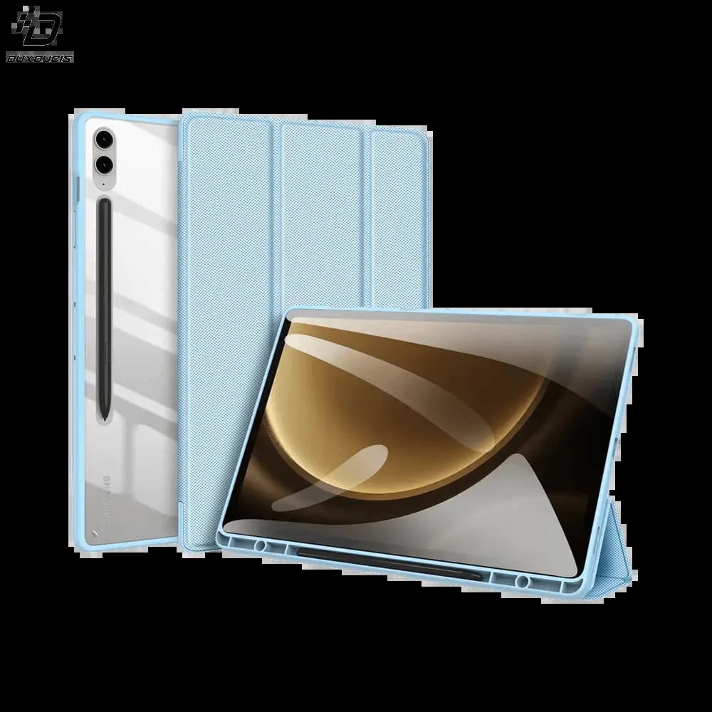 Housse folio Samsung Galaxy Tab S9 FE+ avec dos transparent & porte-stylet - Dux Ducis Toby Bleu