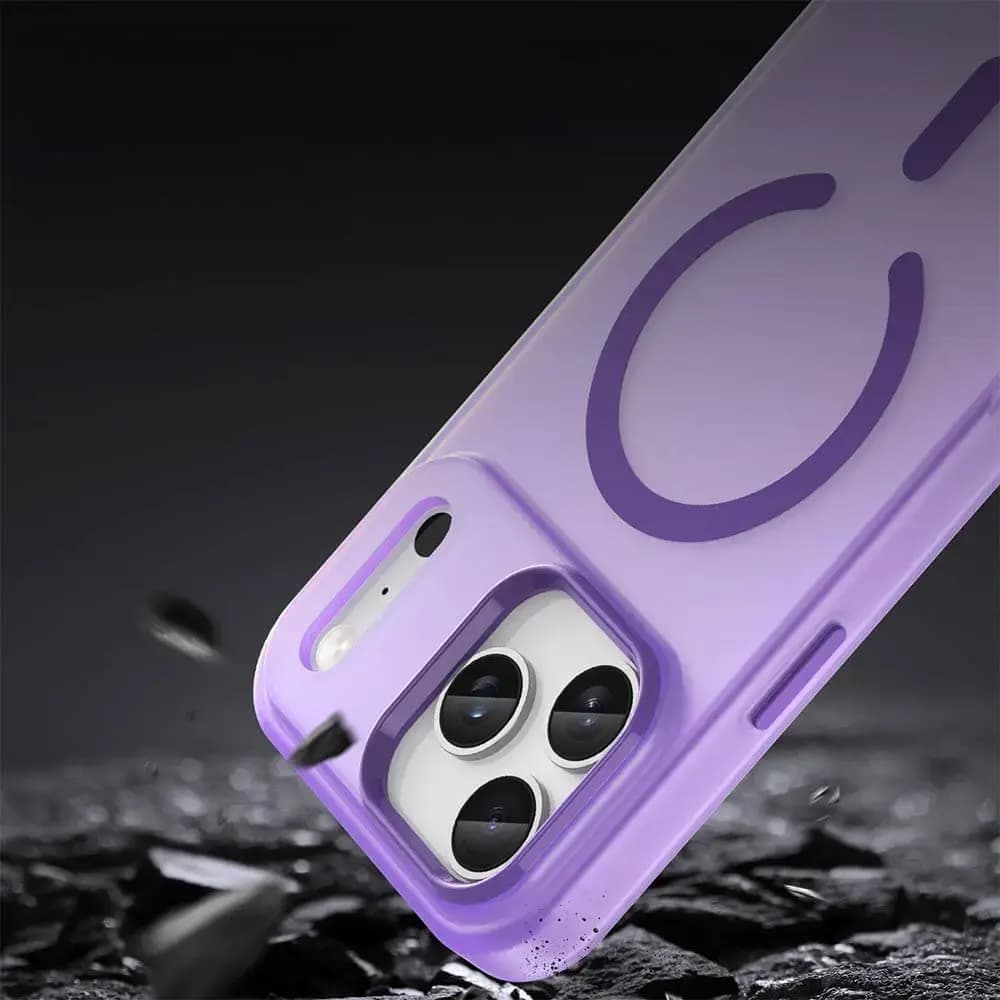 Coque MagSafe bi-matière iPhone 17 Pro Max - PROTECT MF-006 Violet Foncé