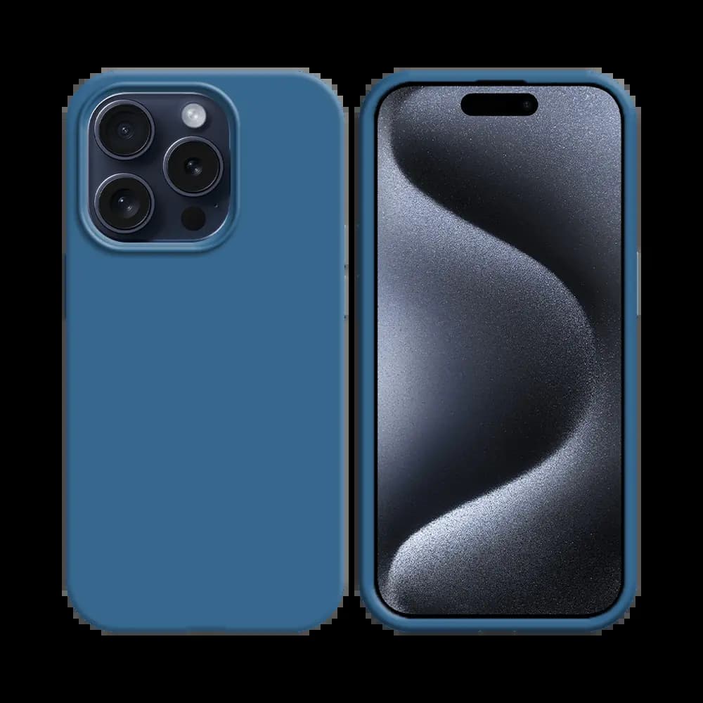 Coque silicone iPhone 15 Pro Max - Bleu Marine