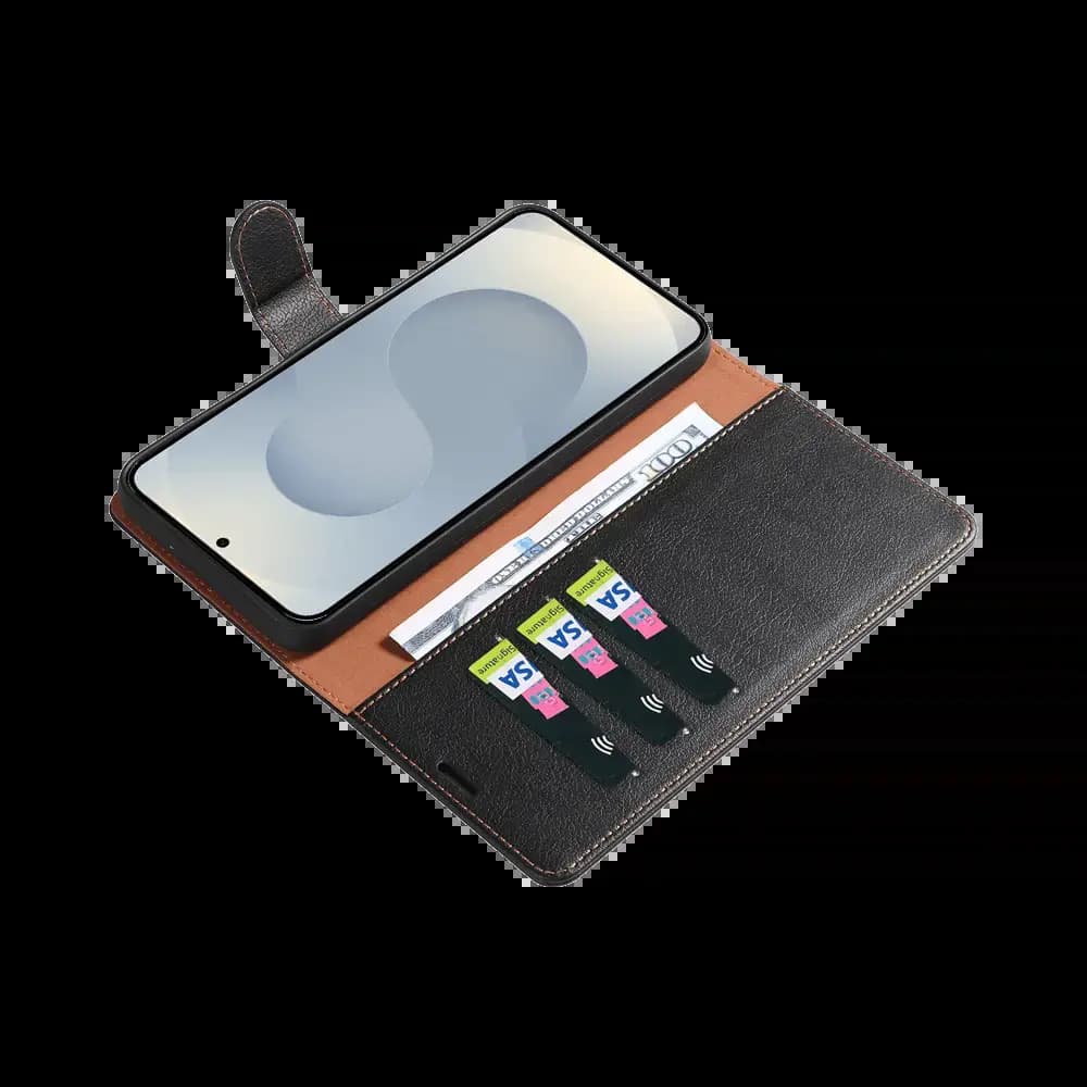 Housse folio anti-RFID Samsung Galaxy S25 – PROTECT IP011 Noir - Vue 3