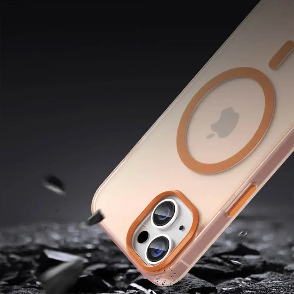 Coque MagSafe bi-matière iPhone 14 - PROTECT MF-006 Orange