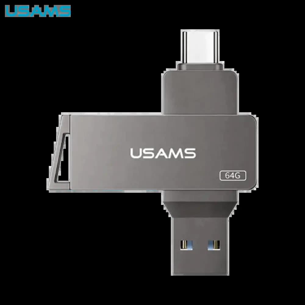 Clé USB double connecteur USB-C + USB 3.0 64Go - Usams US-ZB200 Noir