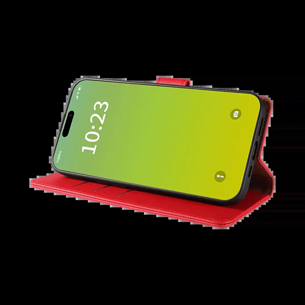Housse folio anti-RFID iPhone 15 – PROTECT IP011 Rouge - Vue 5