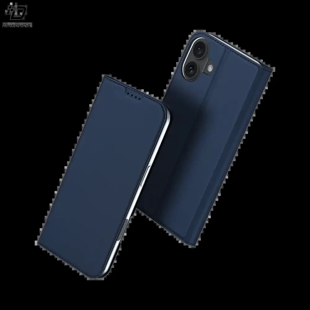 Housse folio iPhone 16 Plus porte-carte - Dux Ducis Skin Pro Bleu